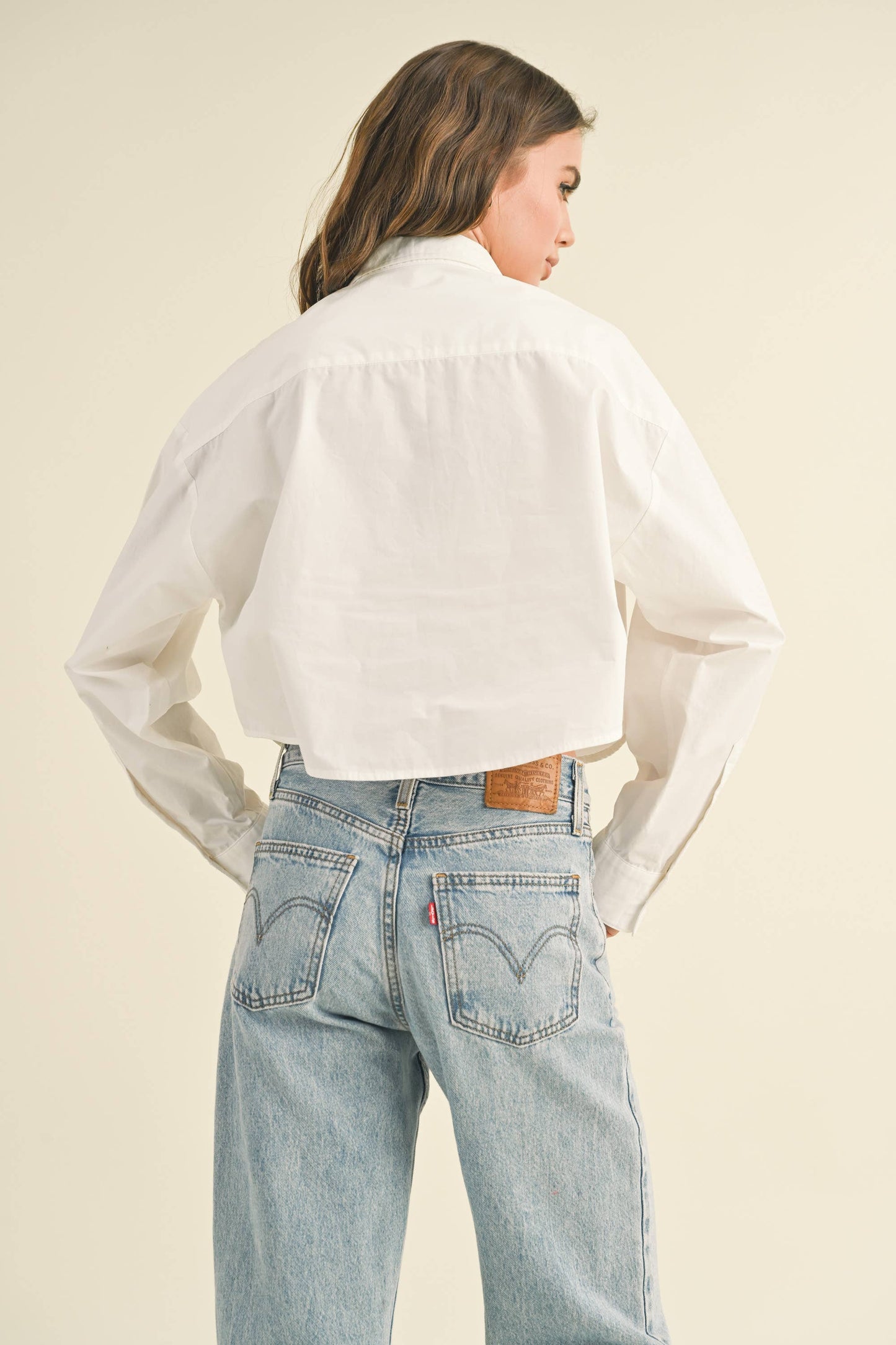 Cropped Button Down Top