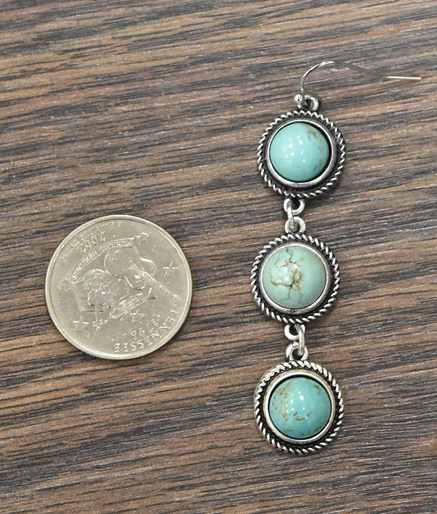 Triple Turquoise Drop Earrings