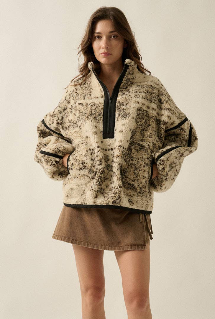 Paisley Sherpa Fleece Pullover