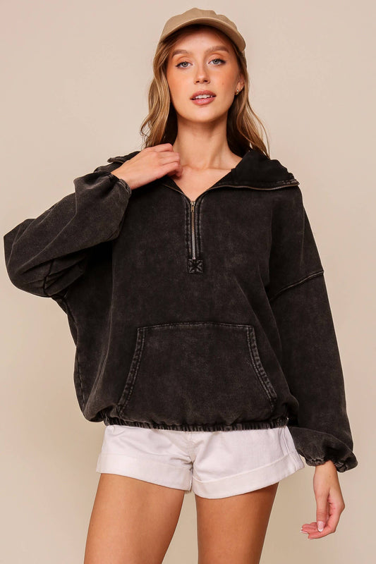 Mineral Wash Half Zip