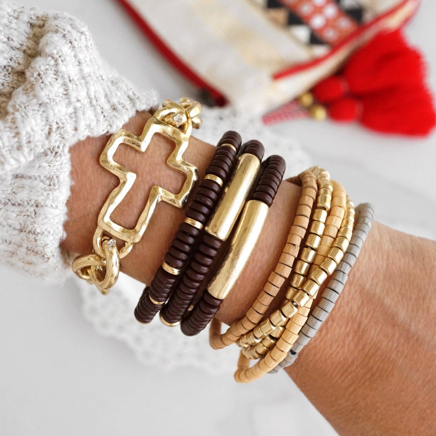 Chunky Cross Bracelet