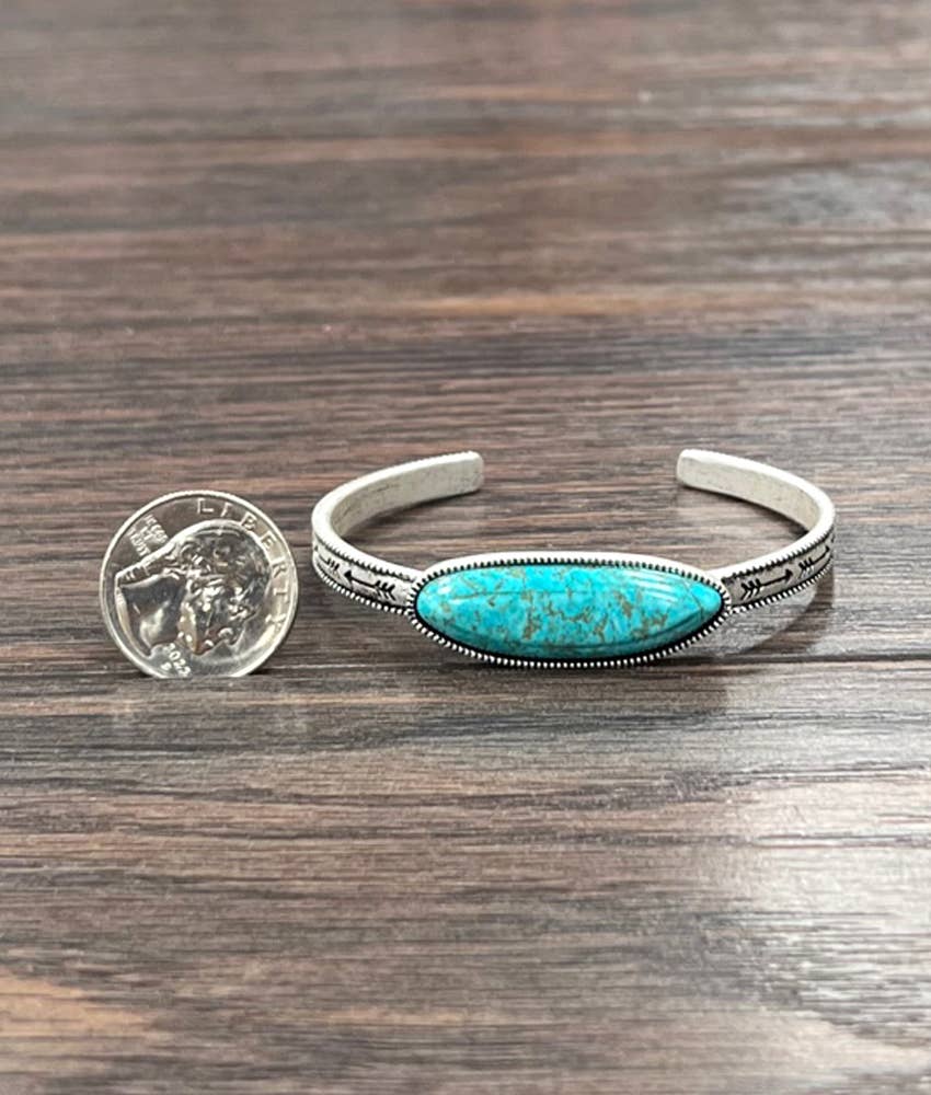 Turquoise Arrow Stamped Cuff