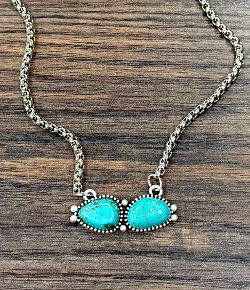 Double Stone Turquoise Necklace