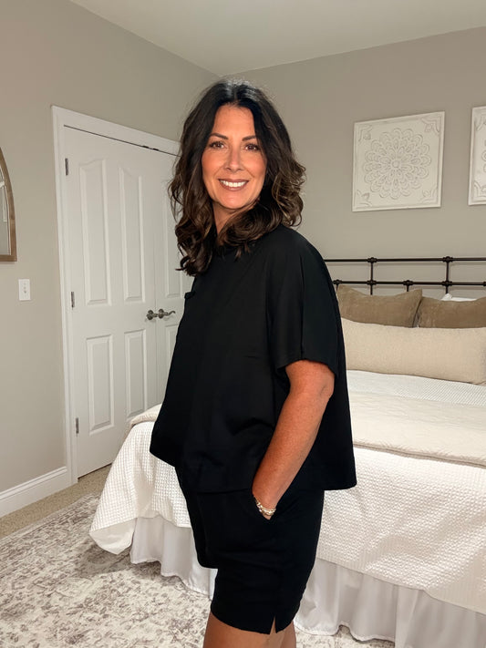 Exposed Seam Shorts Set