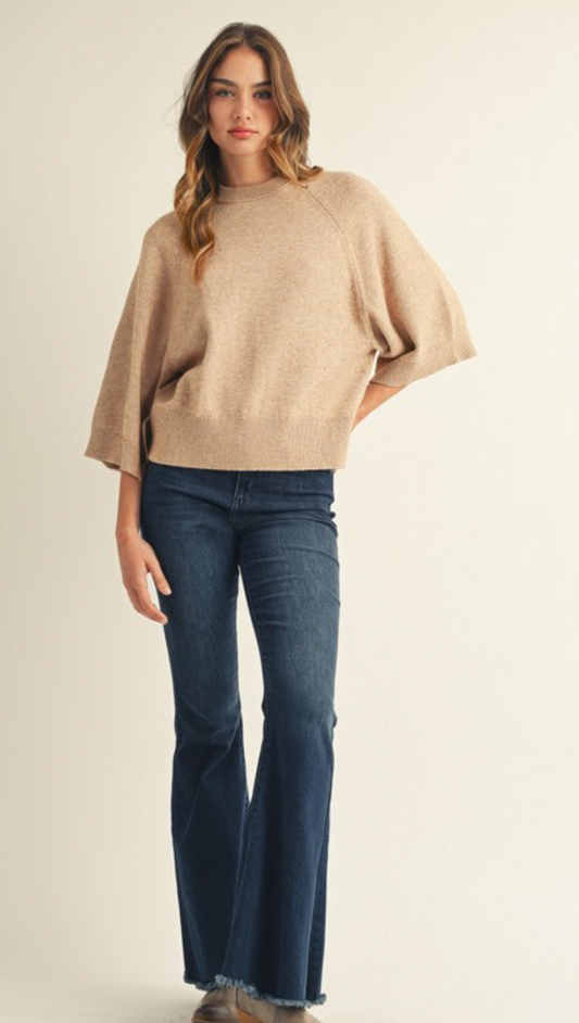 Drop Shoulder Soft Comfy Sweater Top