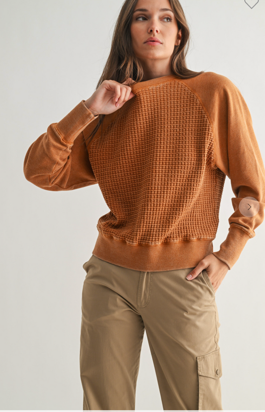 Cozy Waffle Knit Pullover