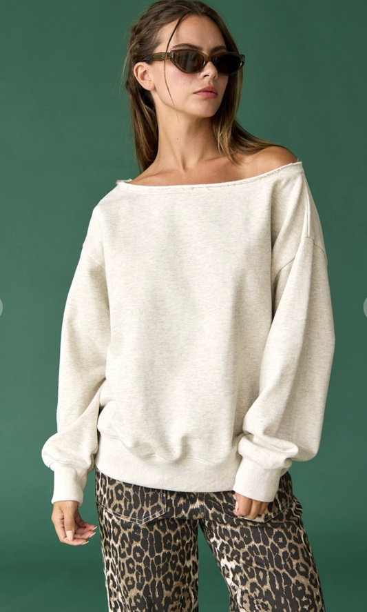 Evelyn Loose Fit One Shoulder Sweatshirt