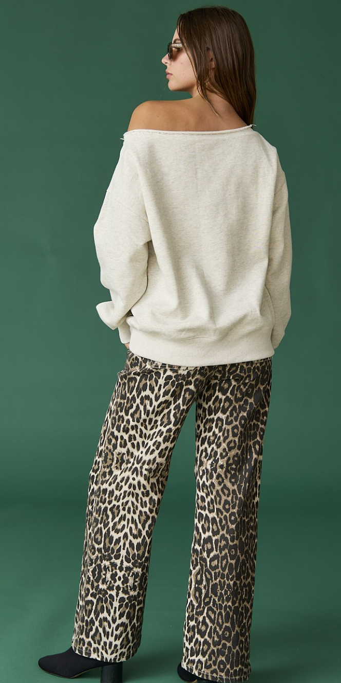 Evelyn Loose Fit One Shoulder Sweatshirt