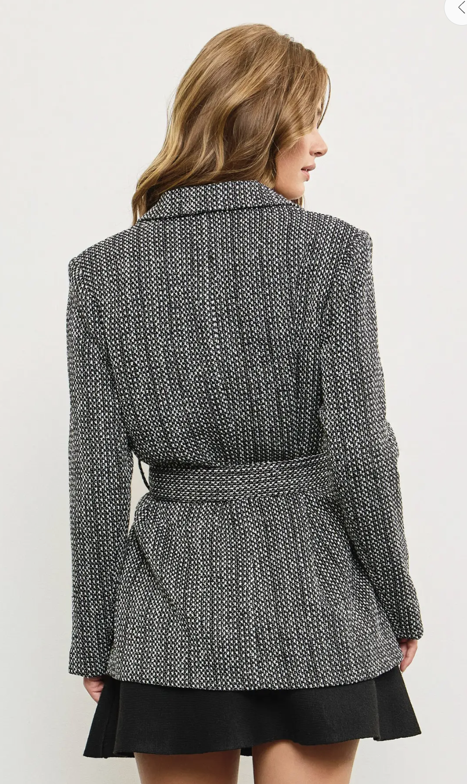 Waist Band Tweed Jacket