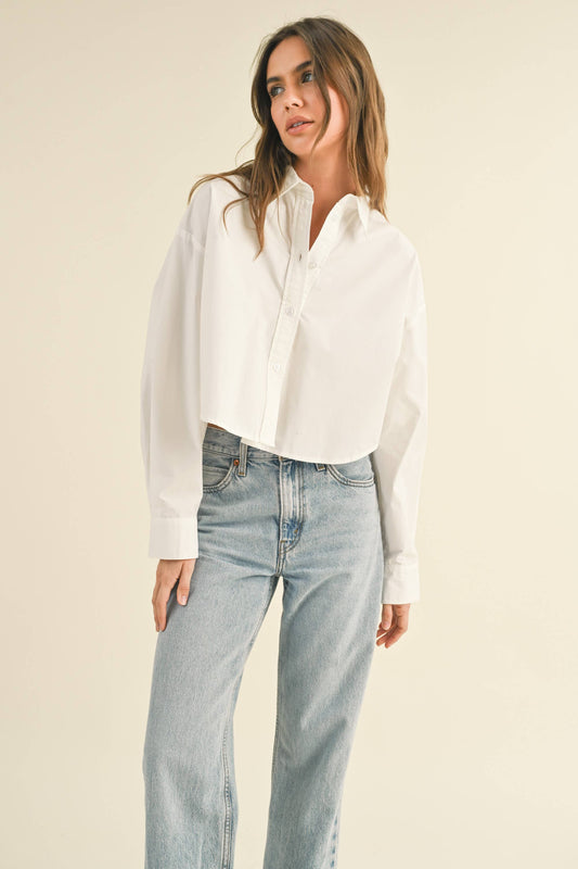 Cropped Button Down Top