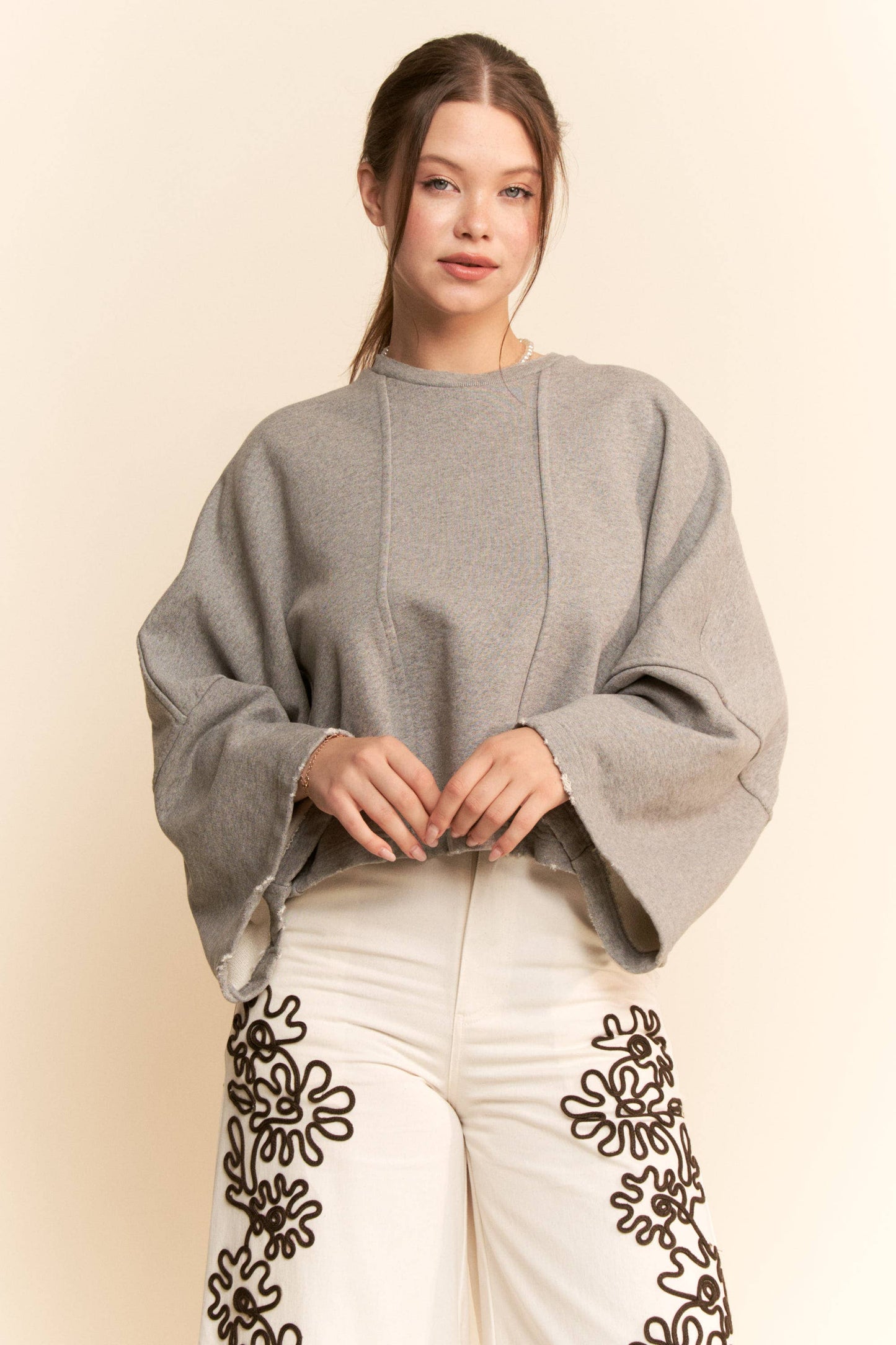 Oversize Raw Hem Sweatshirt