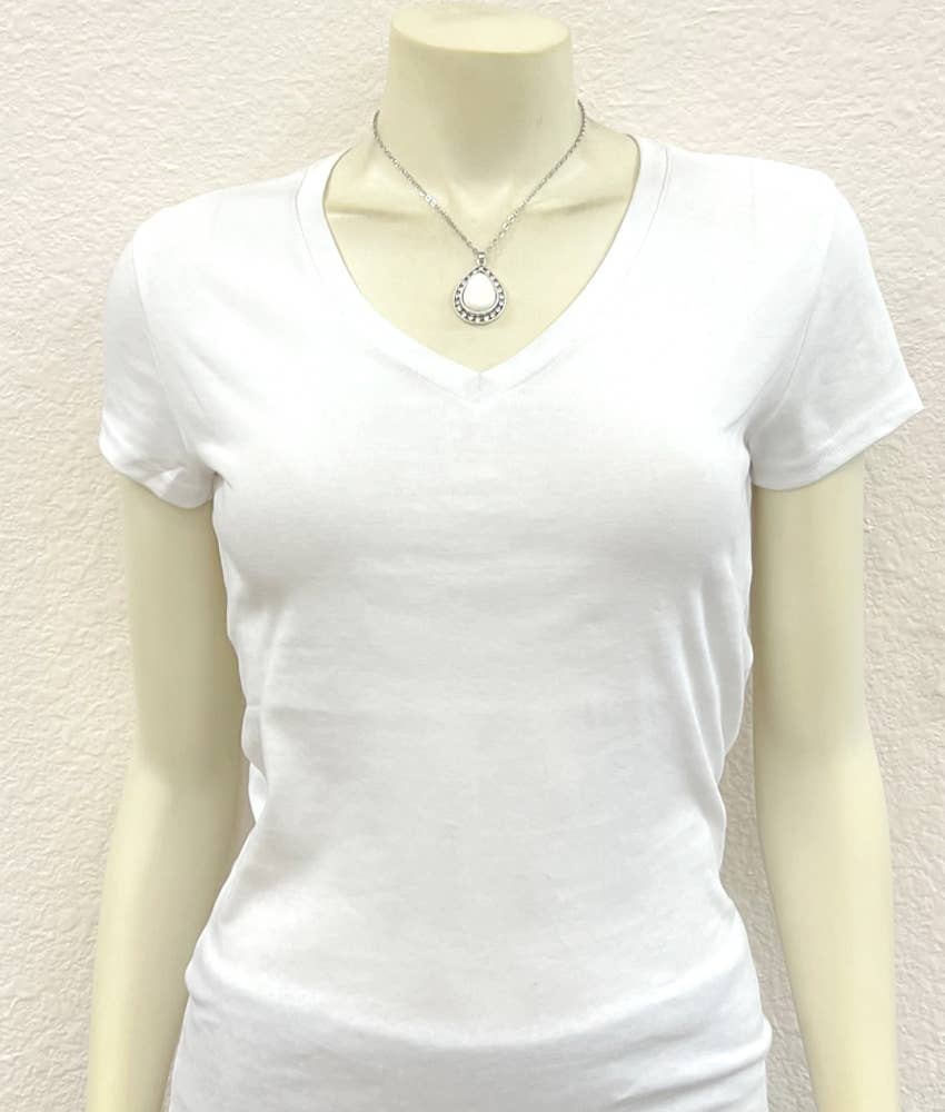 White Turquoise and Crystal Necklace