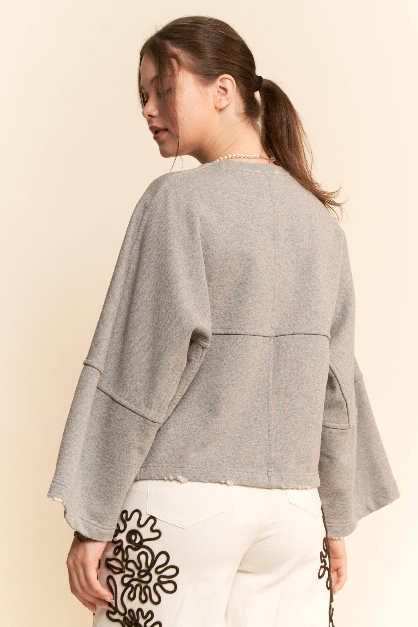 Oversize Raw Hem Sweatshirt