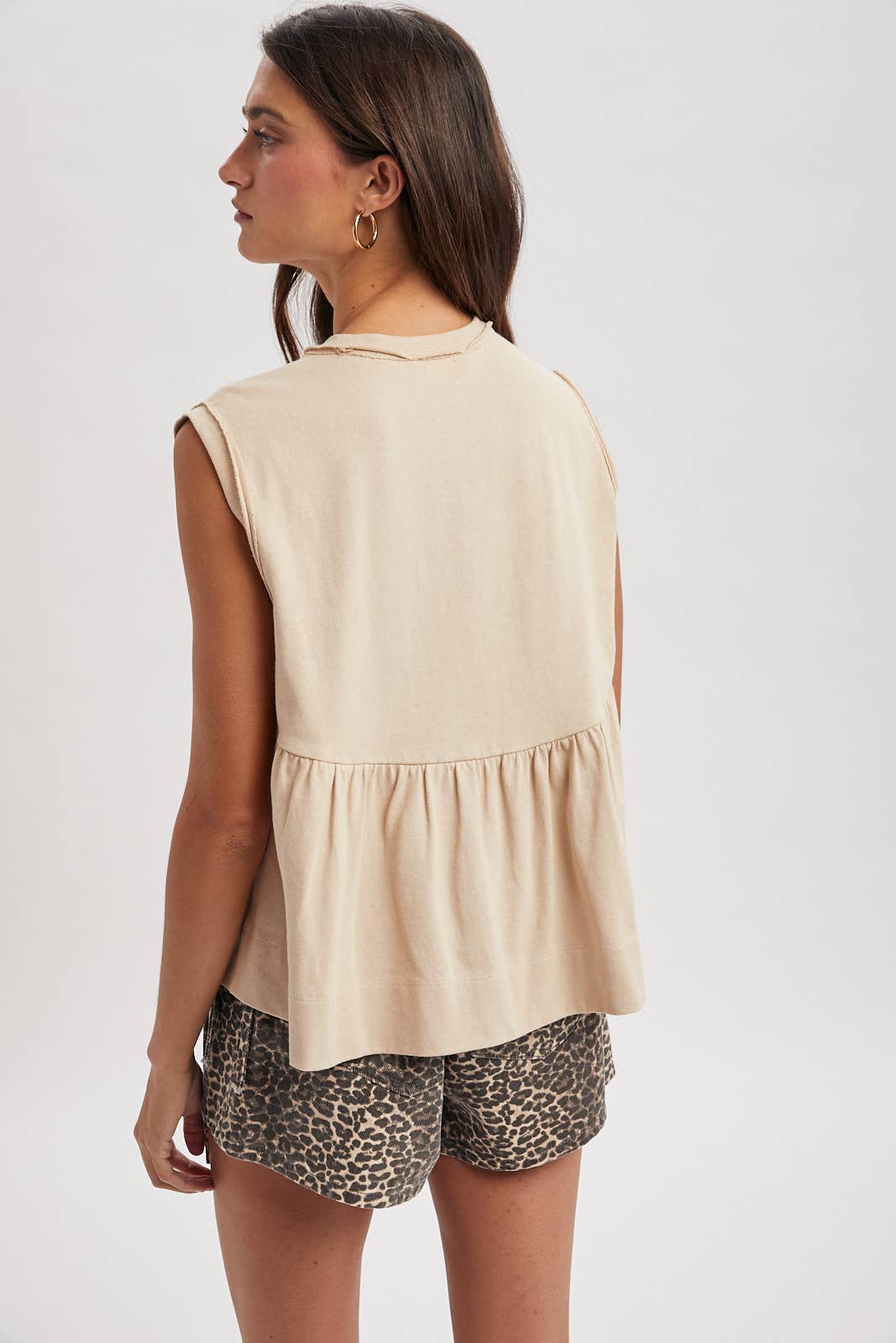 Pleated Knit Tank Top