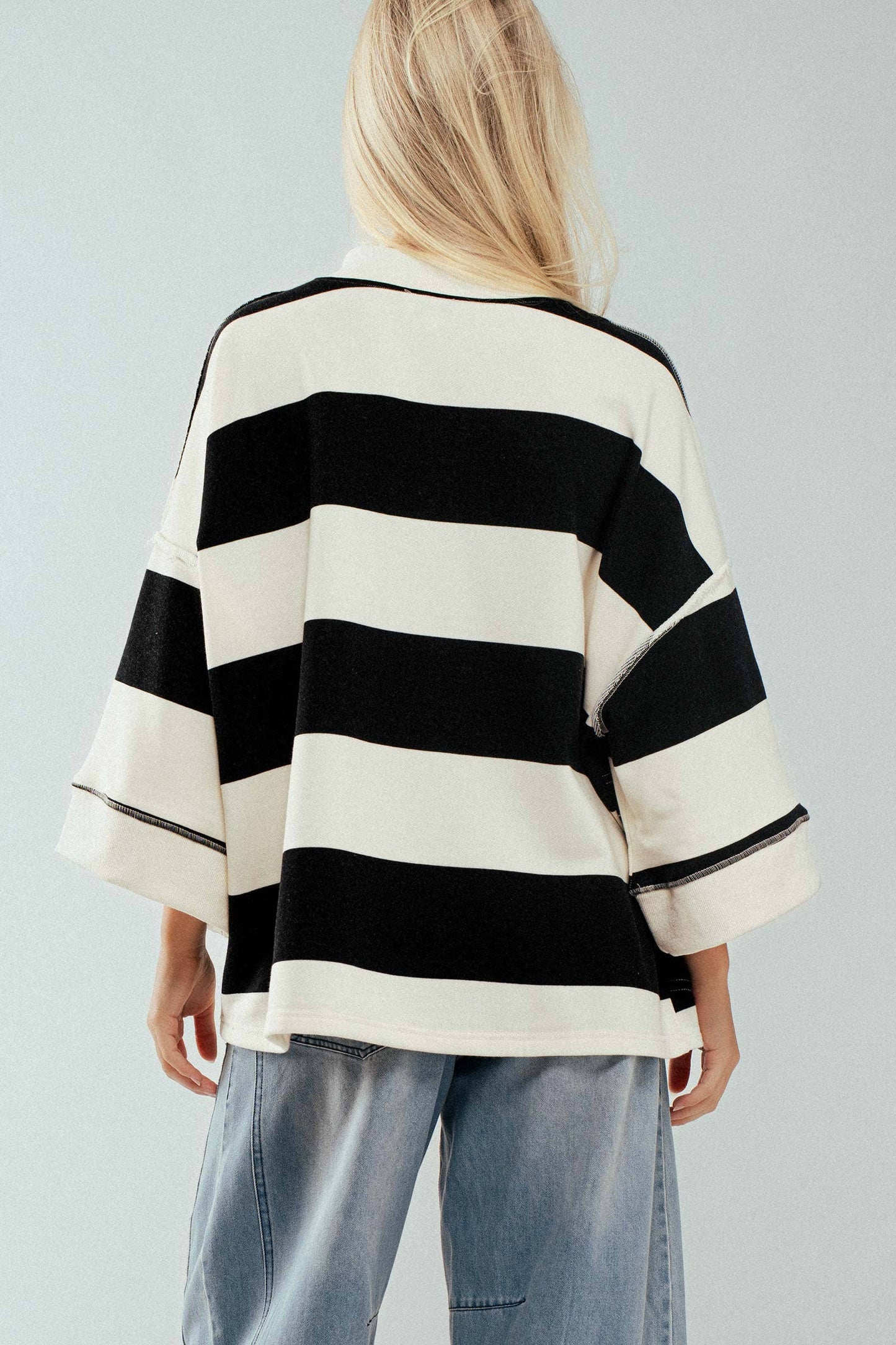 Oversized Bold Stripe Pullover