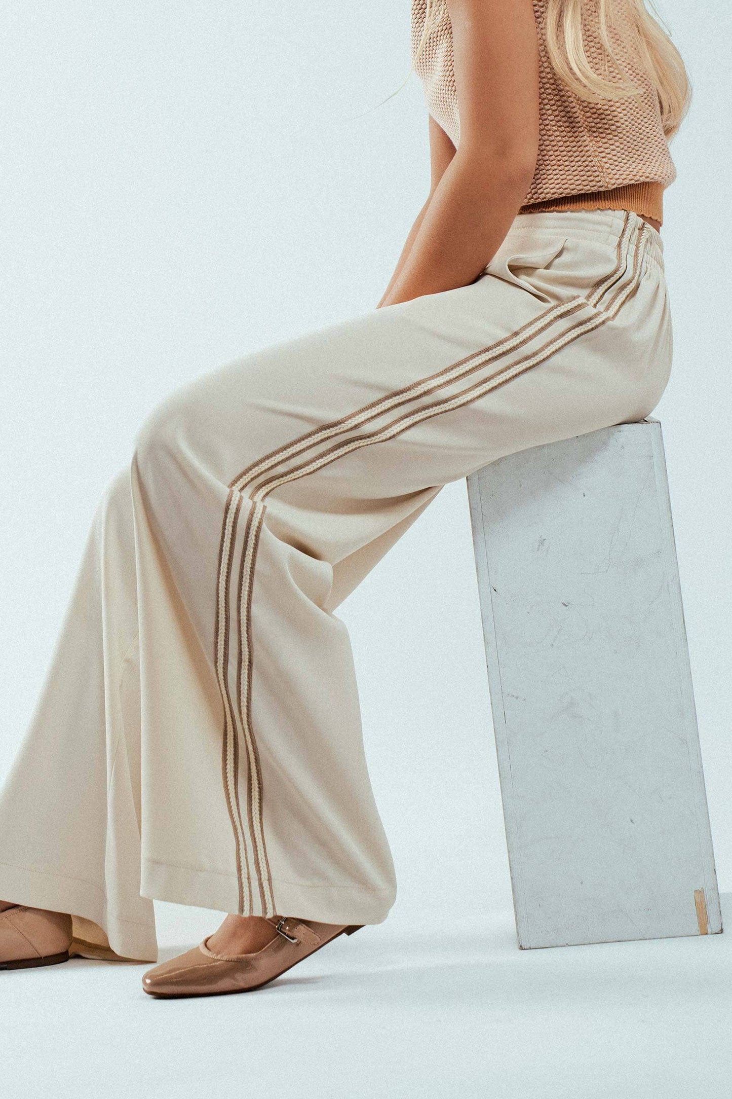 Wide Leg Stripe Lounge Pants