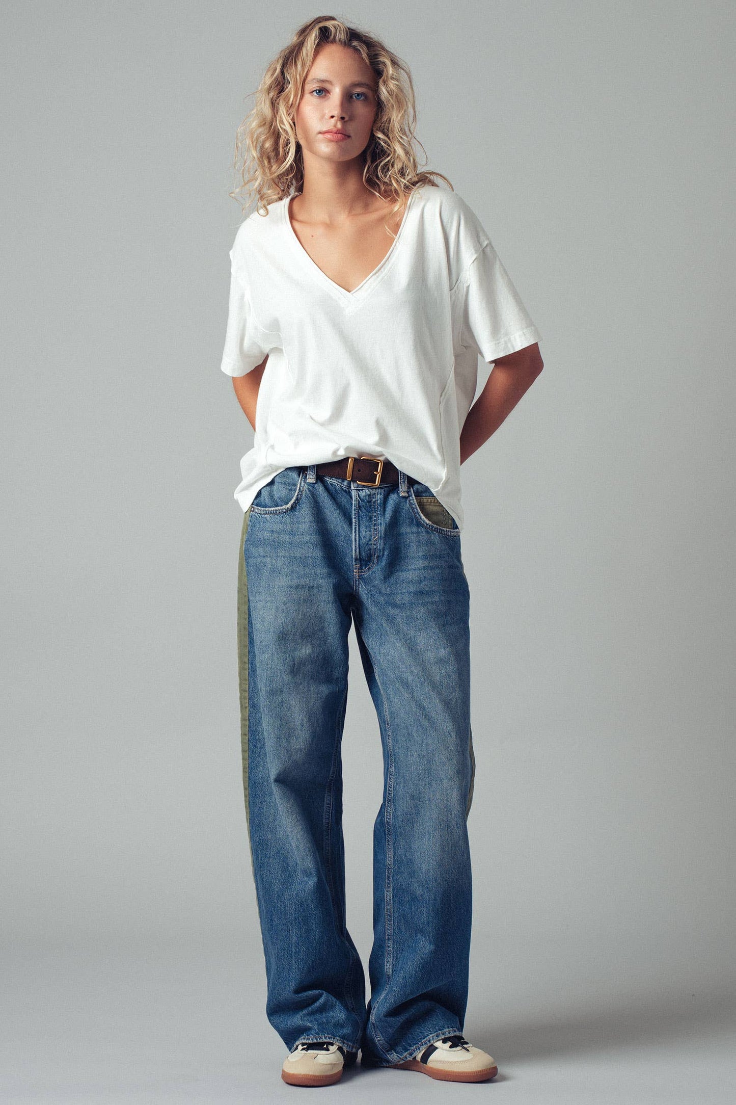 Vintage Wash V-Neck Cotton Tee