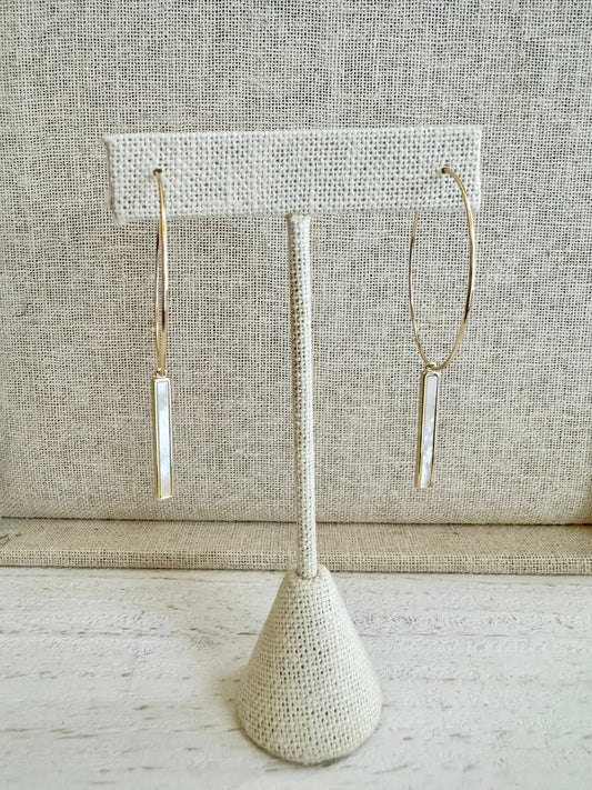 Mother of Pearl Bar Hoops