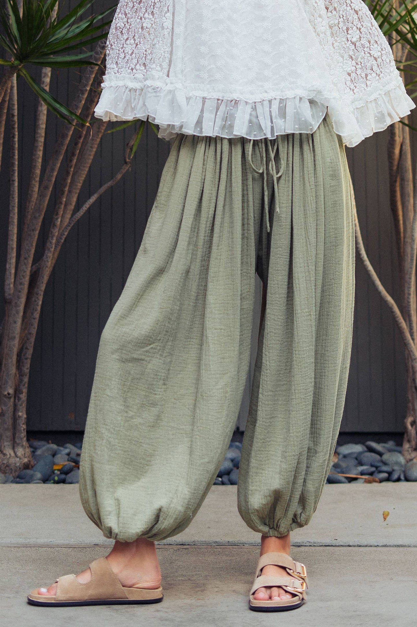 Soft Olive Balloon Pants