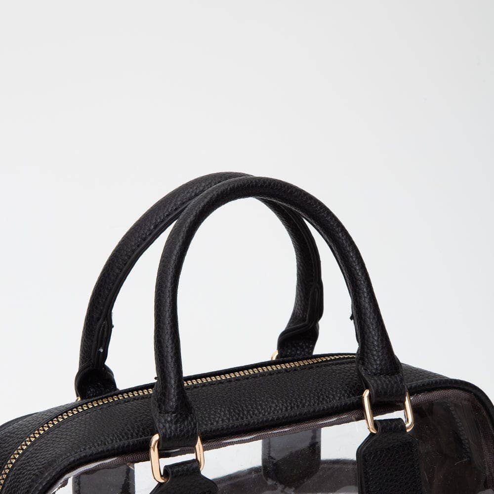 Clear Plastic East-West Top Handle Crossbody