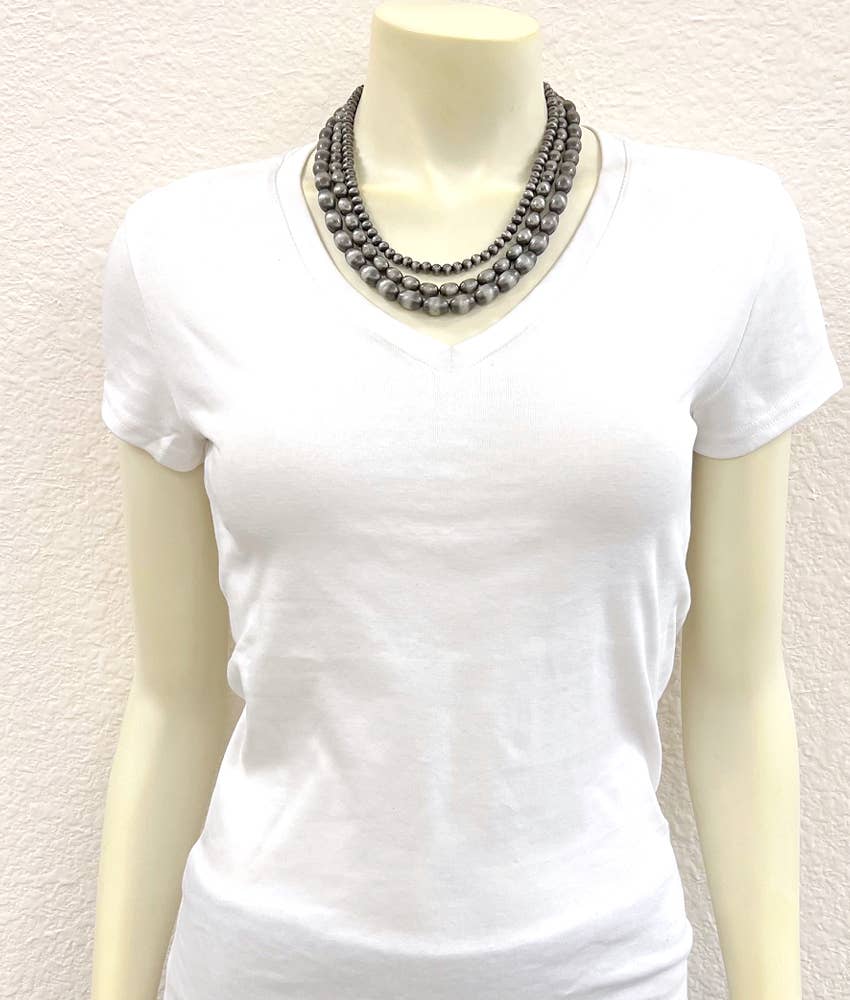 Triple Strand Navajo Pearl Necklace