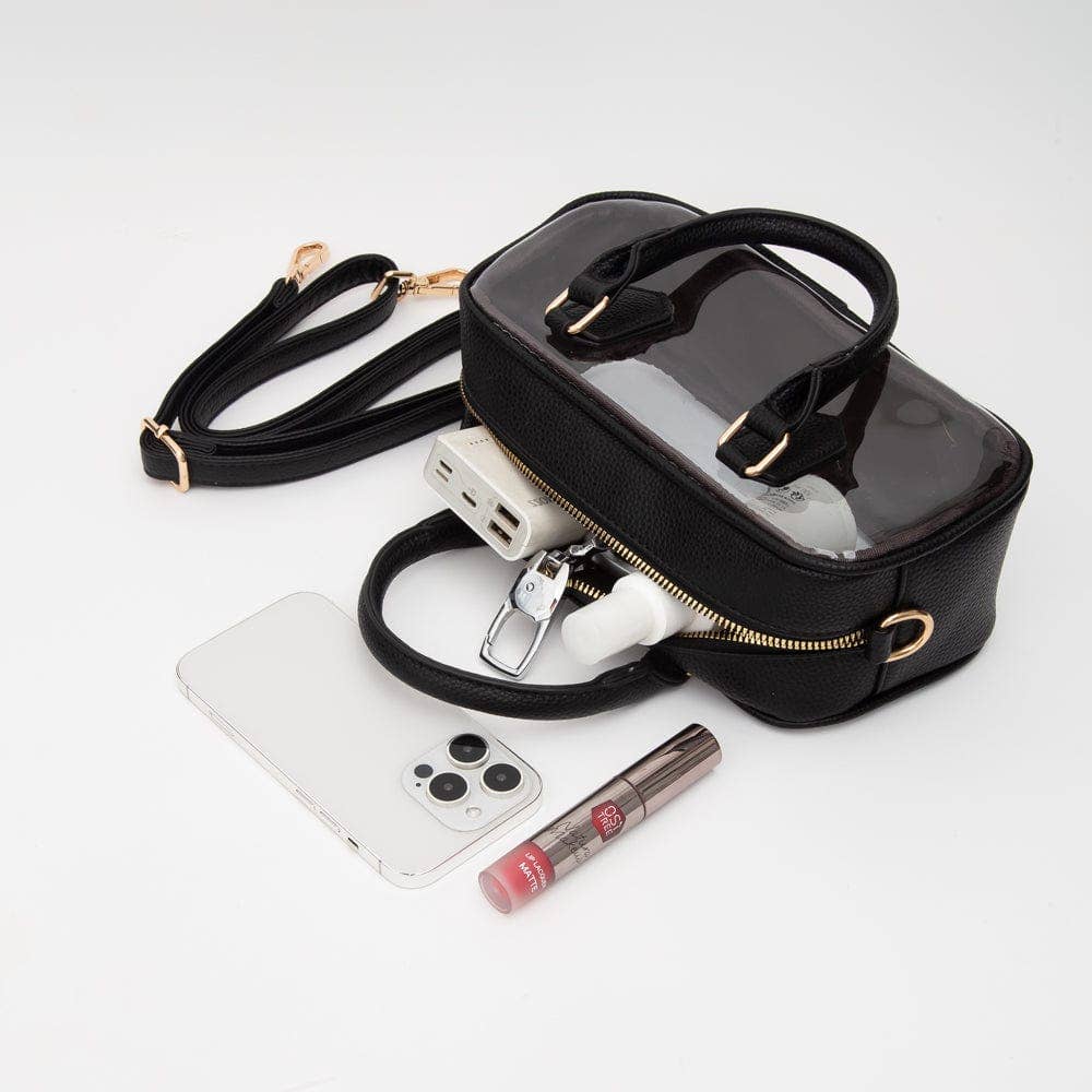 Clear Plastic East-West Top Handle Crossbody