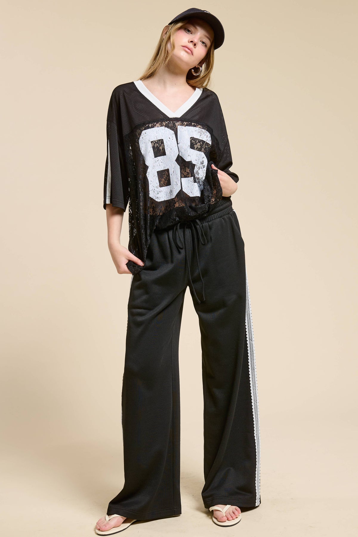 Lace & Leisure Wide-Leg Pants