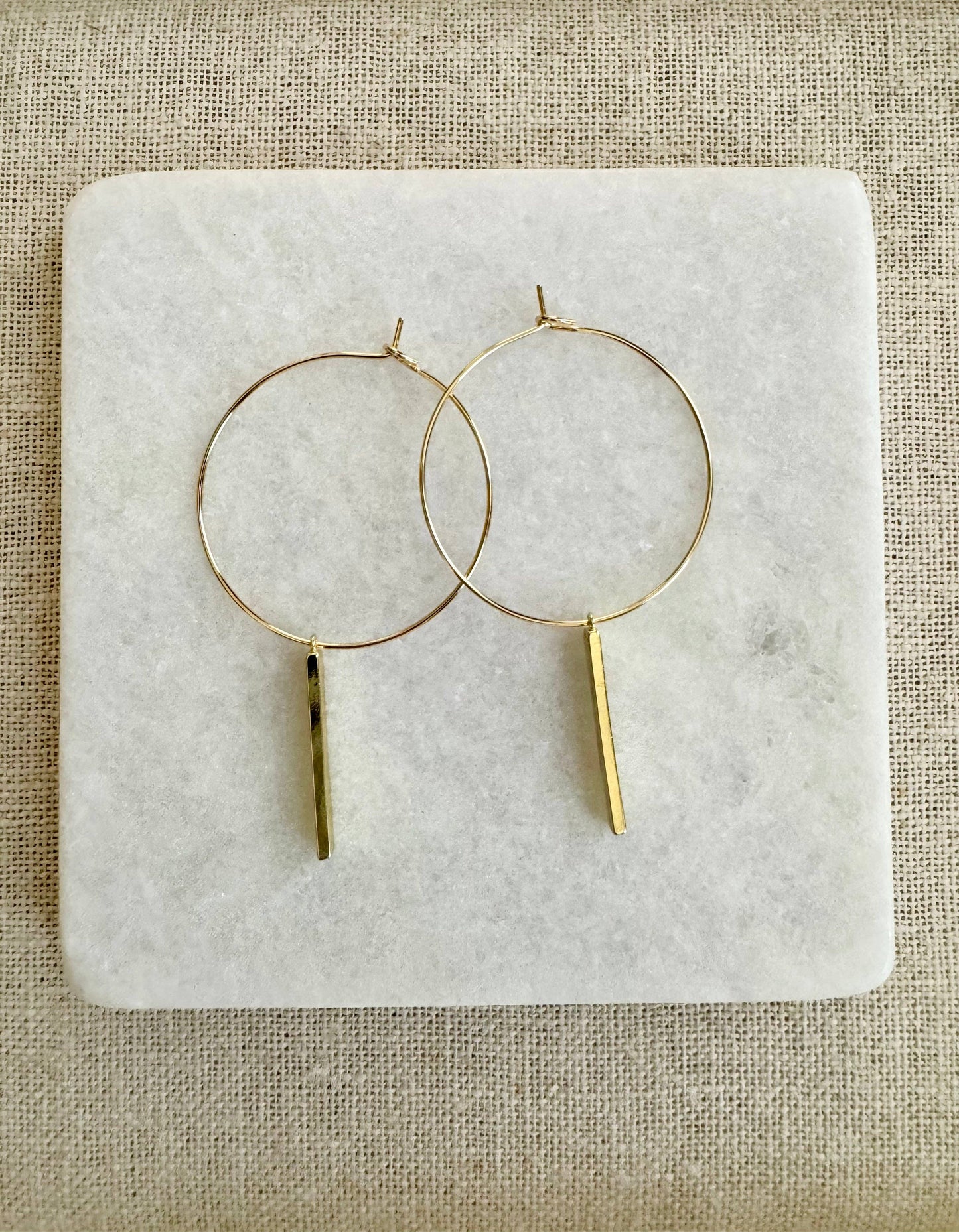 Mother of Pearl Bar Hoops