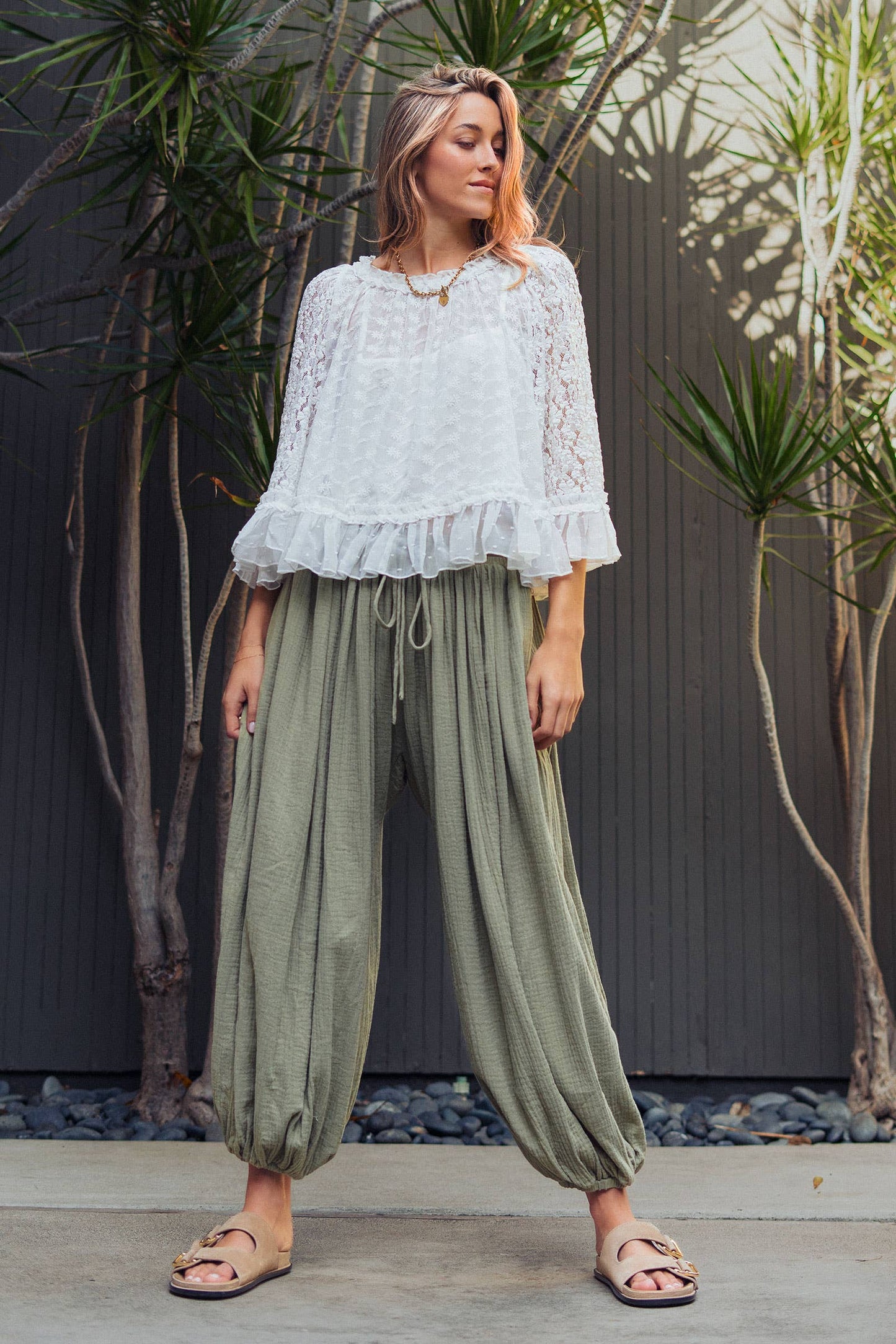 Soft Olive Balloon Pants