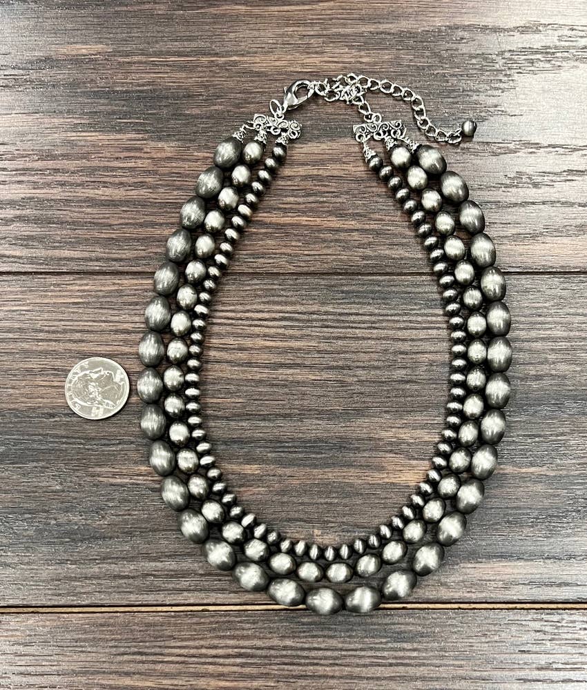 Triple Strand Navajo Pearl Necklace