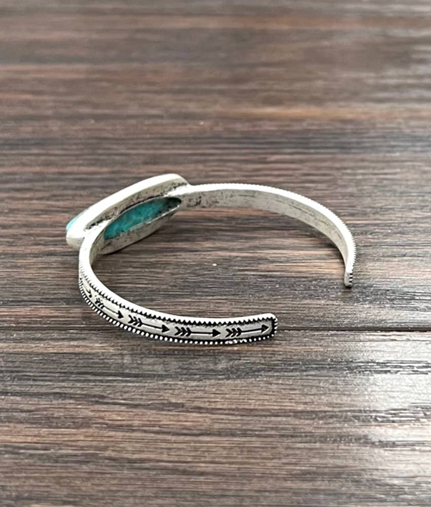 Turquoise Arrow Stamped Cuff