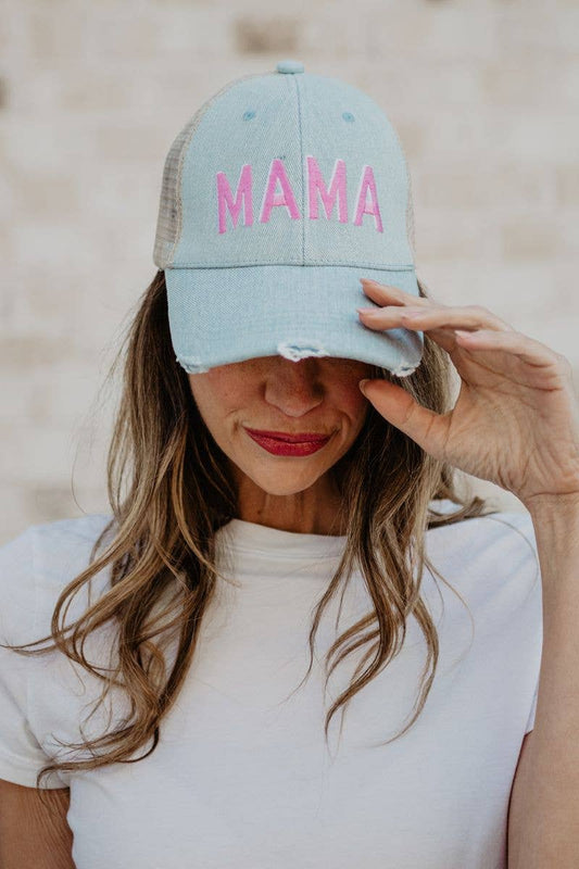 MAMA Denim Trucker Hat