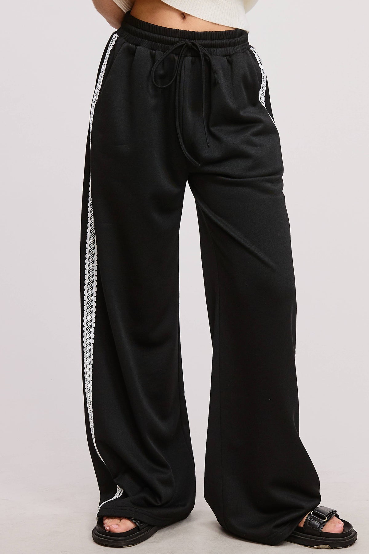 Lace & Leisure Wide-Leg Pants