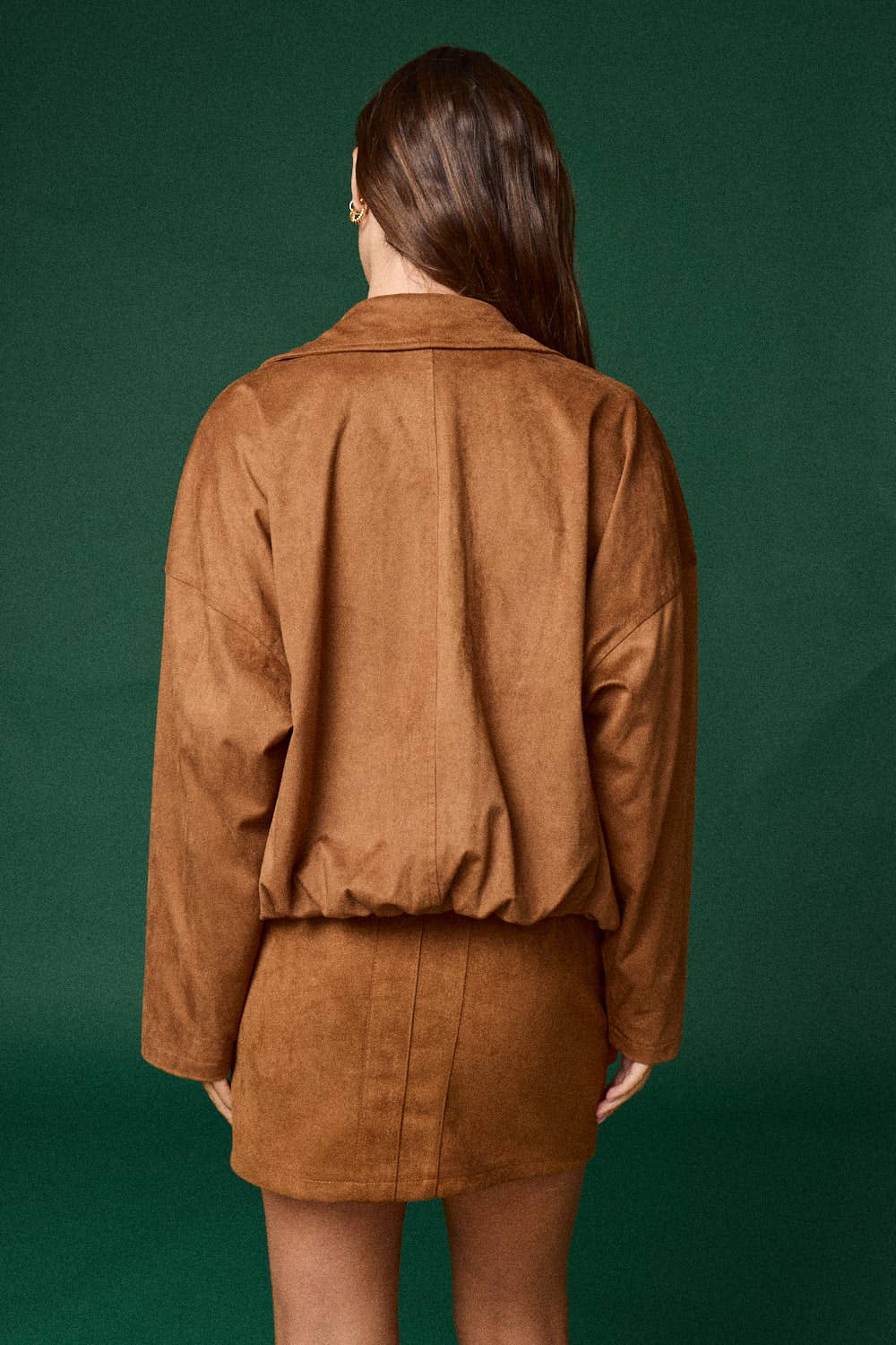 Suede Bubble Hem Jacket