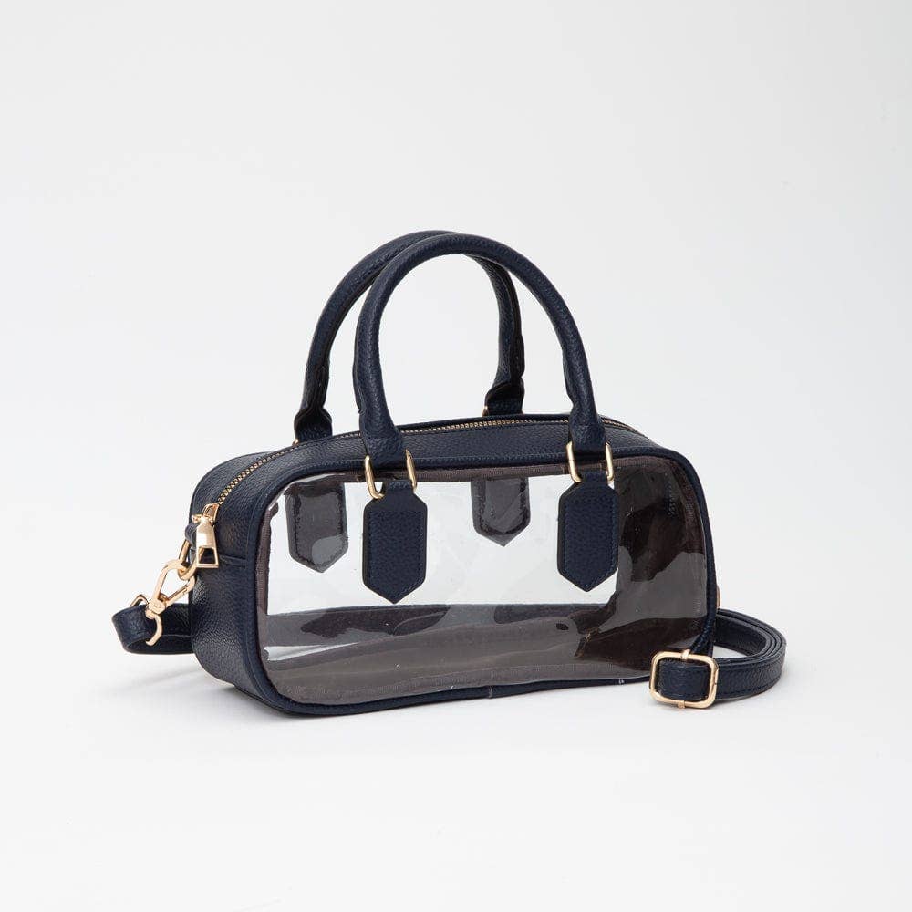 Clear Plastic East-West Top Handle Crossbody