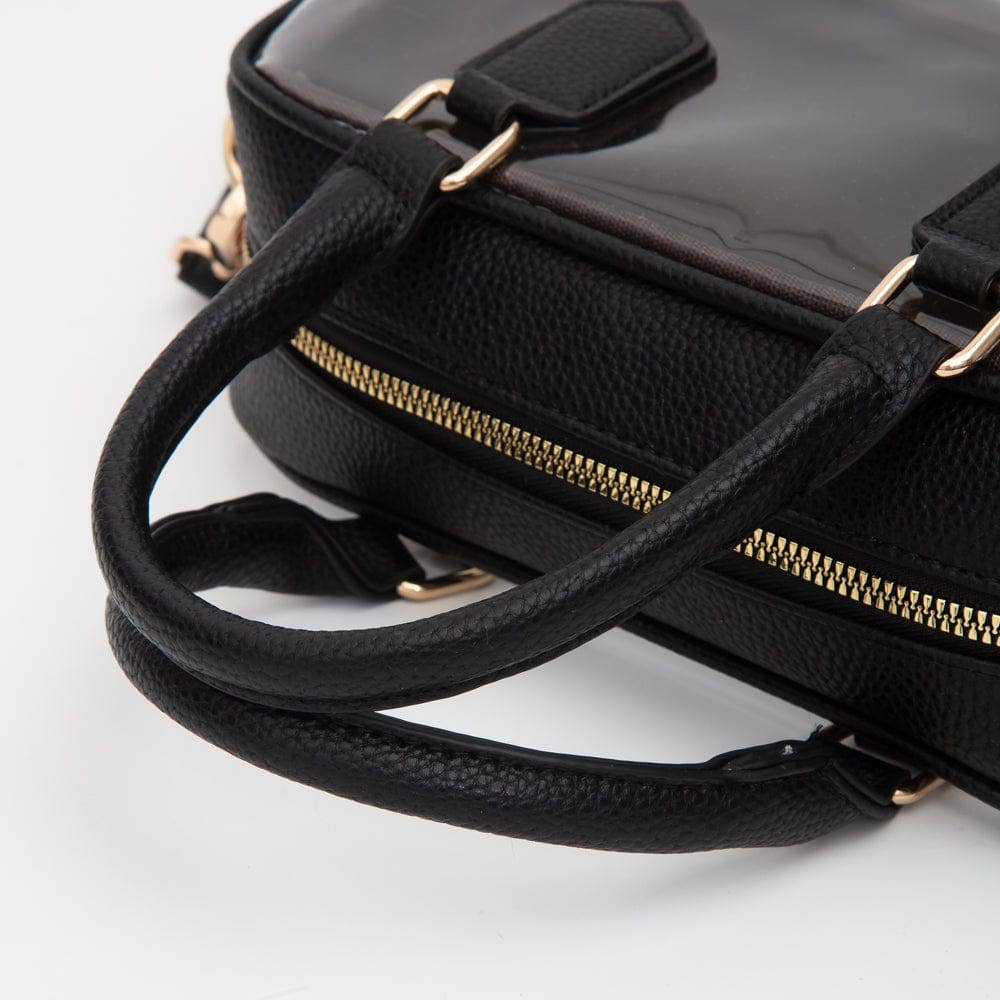 Clear Plastic East-West Top Handle Crossbody