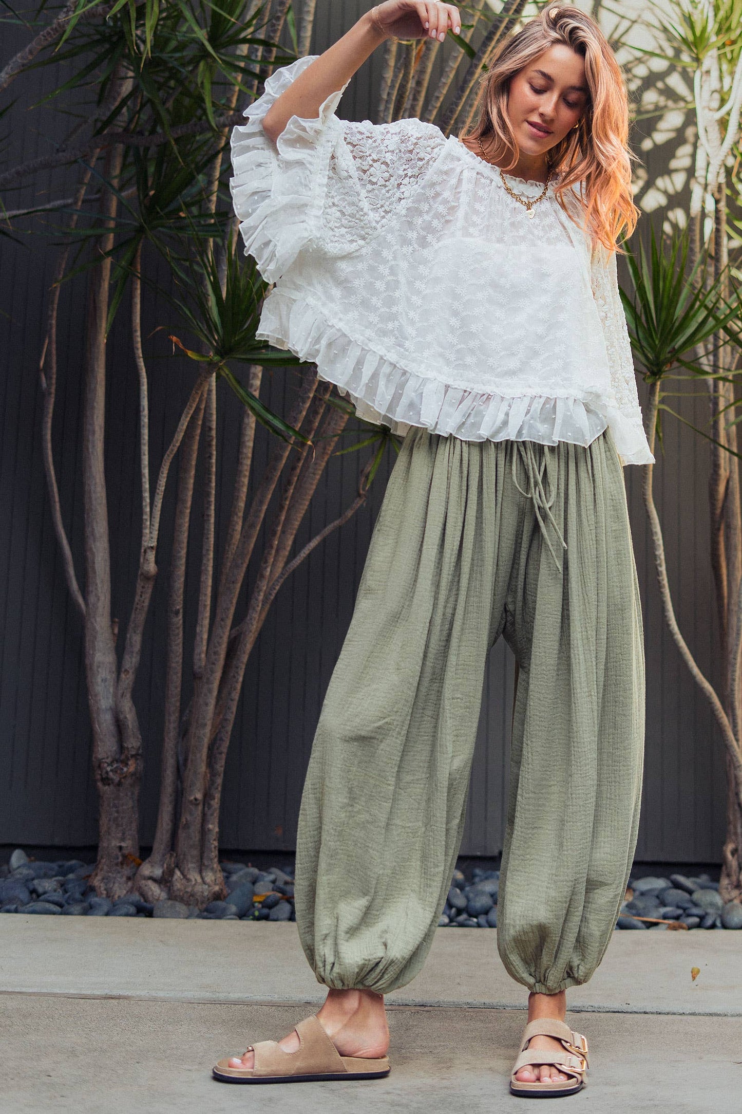 Soft Olive Balloon Pants