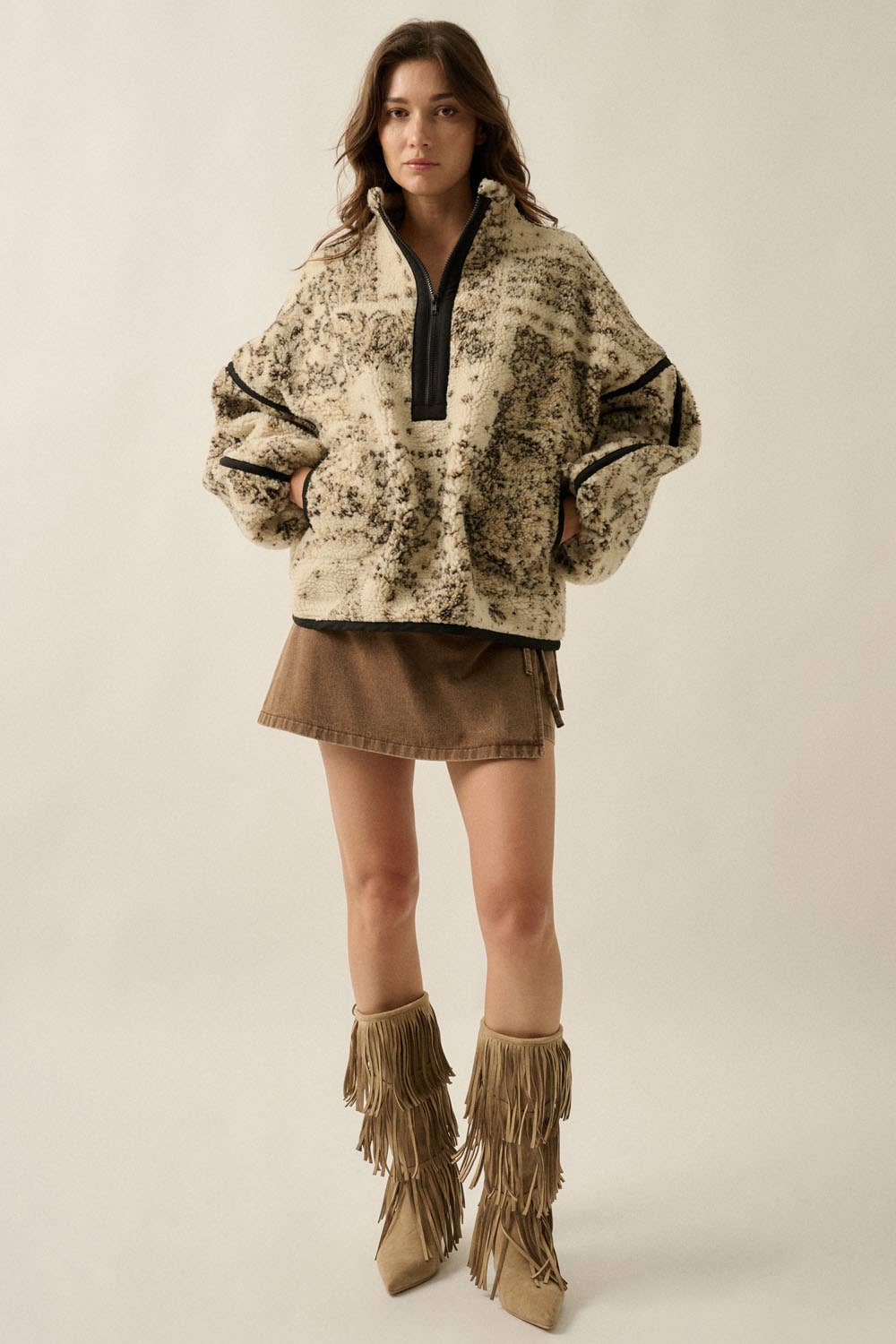 Paisley Sherpa Fleece Pullover
