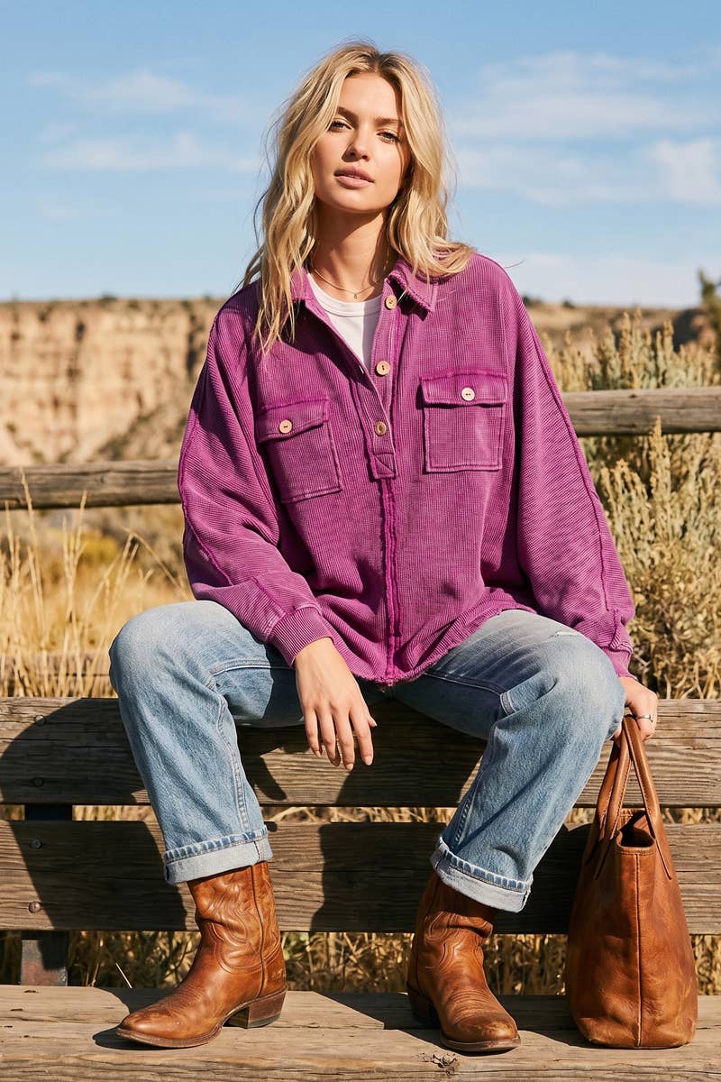 Mineral Wash Henley Pullover