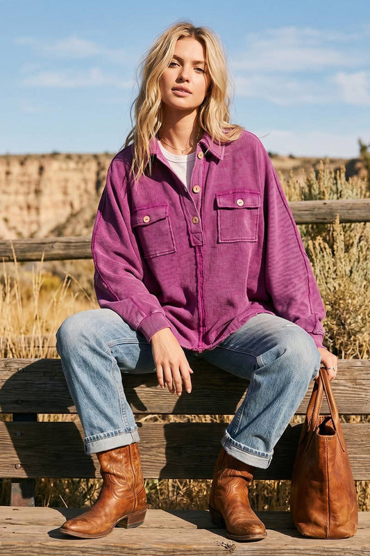 Mineral Wash Henley Pullover