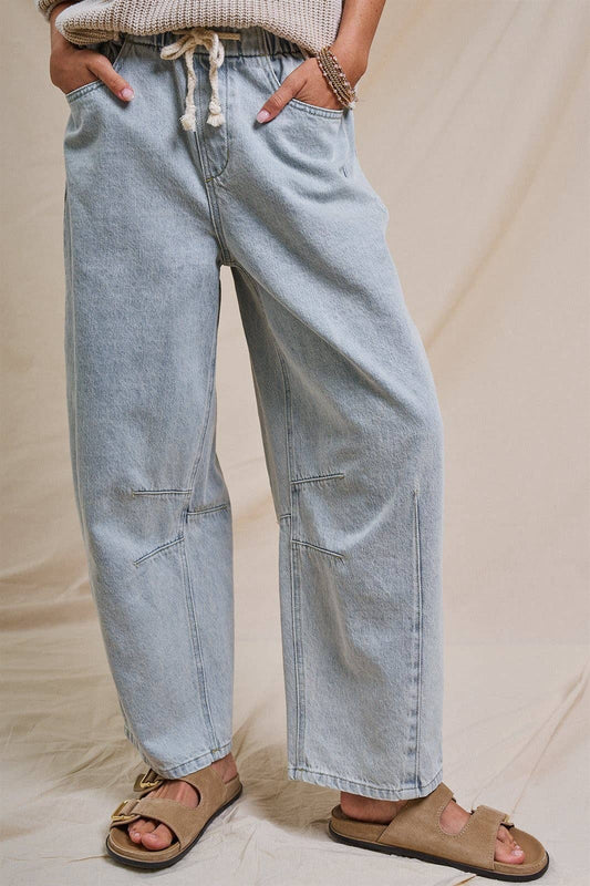 Cloud Wash Barrel Jeans