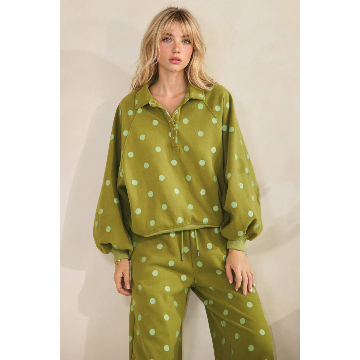 Playful Dot Snap Pullover
