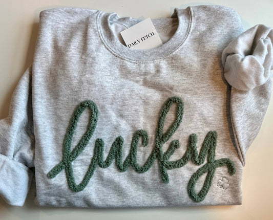 Lucky Embroidered Crew