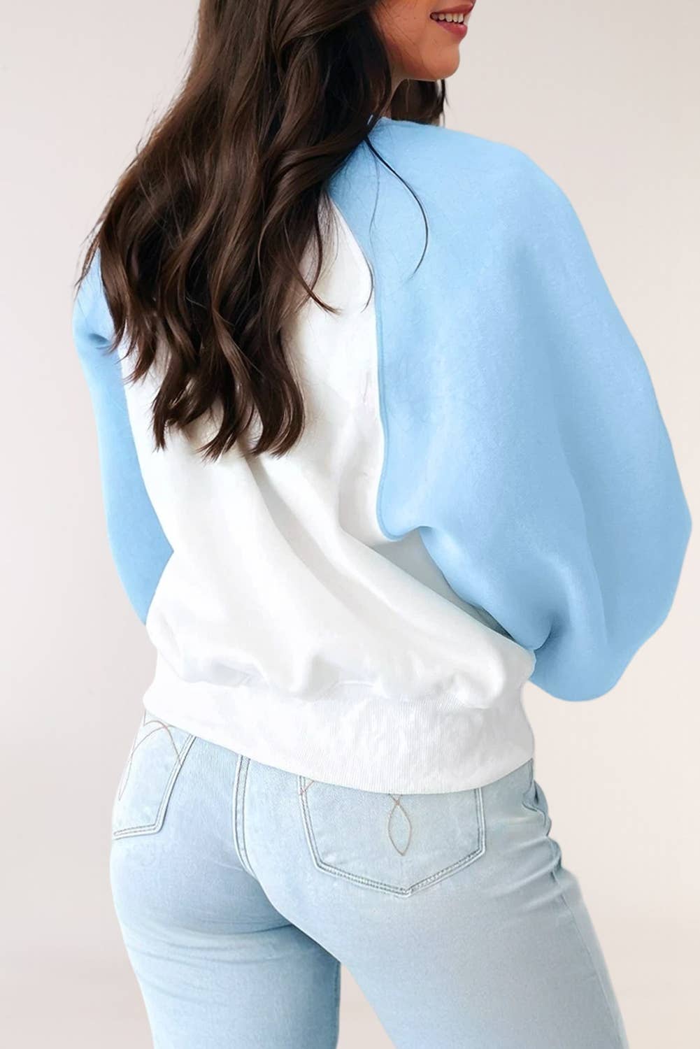Colorblock Snap Button Sweatshirt