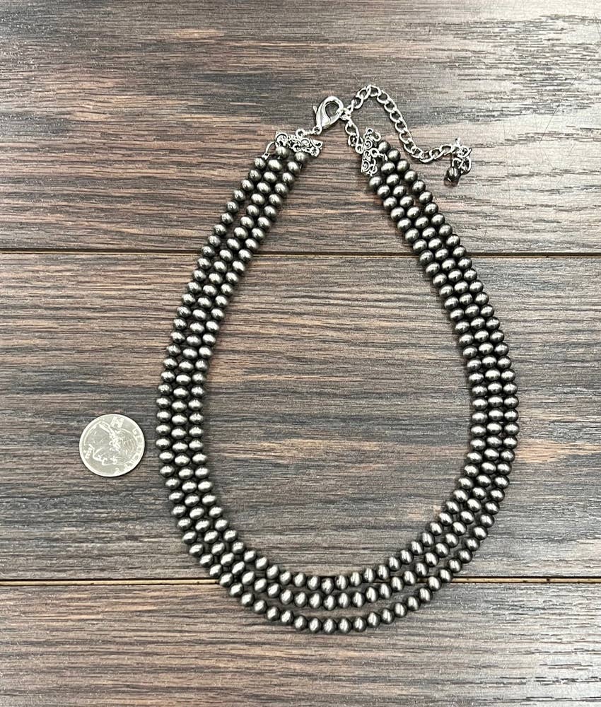Triple Strand Navajo Pearl Necklace