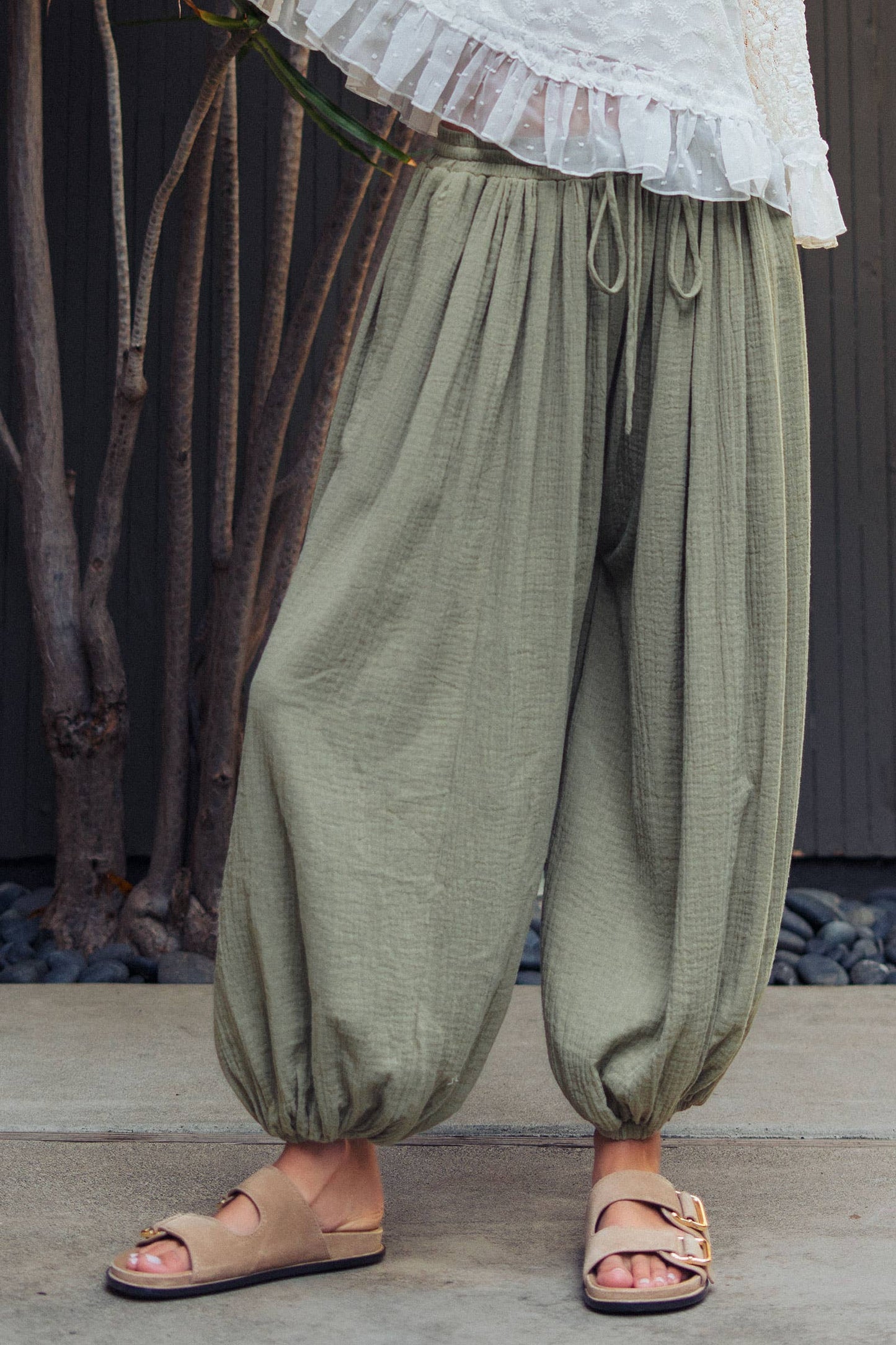 Soft Olive Balloon Pants