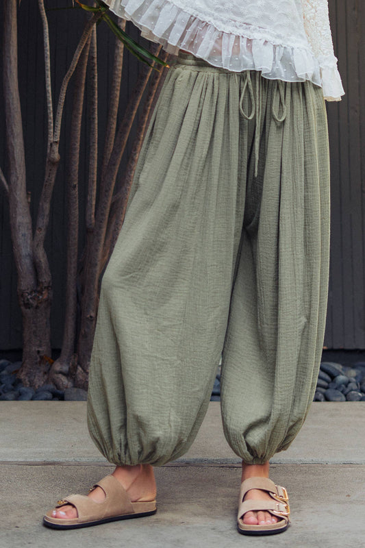 Soft Olive Balloon Pants