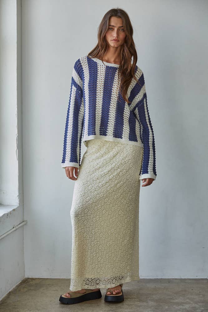 Crochet Striped Sweater