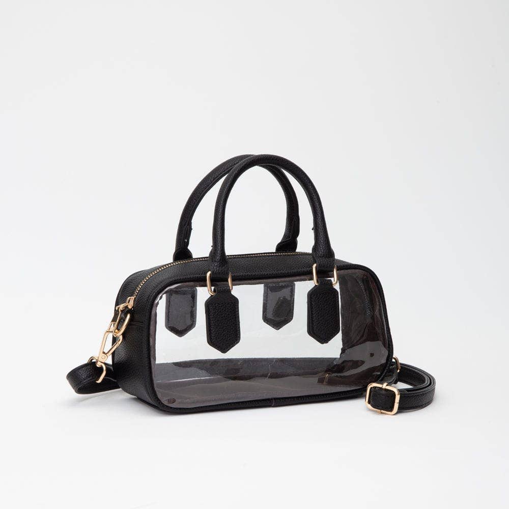 Clear Plastic East-West Top Handle Crossbody
