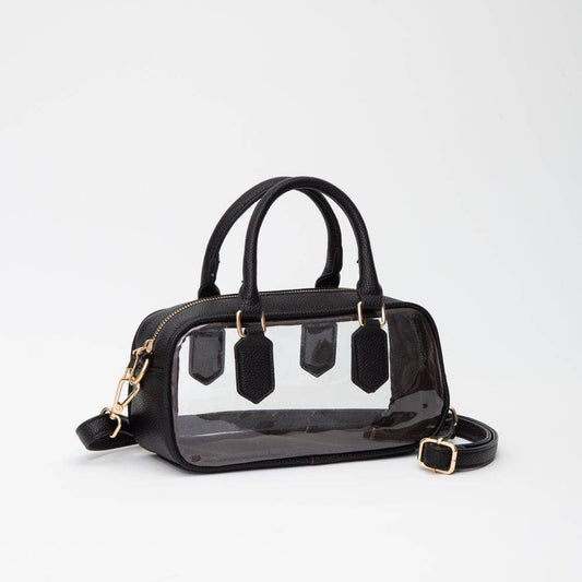 Clear Plastic East-West Top Handle Crossbody